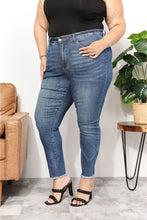 Load image into Gallery viewer, Judy Blue Full Size Tummy Control Side Slit &amp; Fray Hem Skinny Jeans