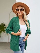 Load image into Gallery viewer, Open Front Ribbed Trim Cardigan