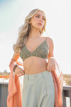 Load image into Gallery viewer, Ditsy Floral Mesh Lace Trim Bralette XS/S / Olive