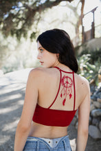 Load image into Gallery viewer, Dreamcatcher Tattoo Back Brami Bralette XS/S / Berry