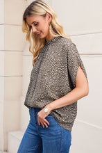 Load image into Gallery viewer, Leopard Print Mock Neck Blouse
