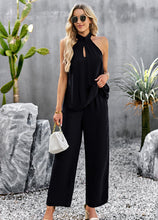 Load image into Gallery viewer, Halter Neck Top and Straight Leg Pants Set