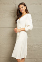 Load image into Gallery viewer, Culture Code Full Size Surplice Flare Ruching Dress