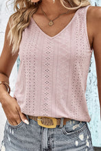 Load image into Gallery viewer, Twist Back V-Neck Eyelet Tank