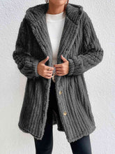 Load image into Gallery viewer, Button Down Hooded Coat