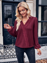 Load image into Gallery viewer, Puff Sleeve Surplice Neck Blouse