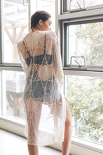Load image into Gallery viewer, Embroidered Geometric Mesh Kimono