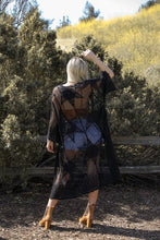 Load image into Gallery viewer, Embroidered Geometric Mesh Kimono