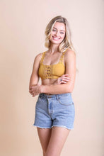 Load image into Gallery viewer, Eye Lace Applique Bralette XS/S / Mustard