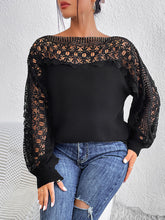 Load image into Gallery viewer, Lace Trim Boat Neck Knit Top