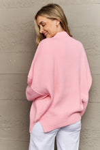 Load image into Gallery viewer, Zenana Comfort Awaits Slouchy Side Slit Sweater in Pink