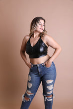 Load image into Gallery viewer, Faux Leather Longline Bralette