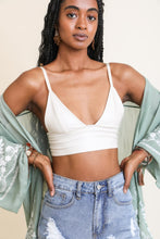 Load image into Gallery viewer, Faux Leather Longline Bralette Small / Ivory