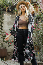 Load image into Gallery viewer, Floral Butterfly Sleeve Kimono Black