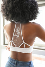 Load image into Gallery viewer, Flower Back Tattoo Bralette XS/S / White