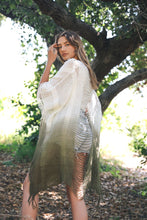 Load image into Gallery viewer, Fringe Boho Style Ombre Ruana Kimono