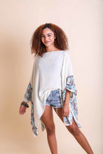 Load image into Gallery viewer, Geometric Embroidered Tunic Kimono Ivory