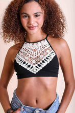 Load image into Gallery viewer, High Neck Crochet Lace Bralette XS/S / Black