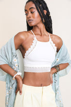 Load image into Gallery viewer, High Neck Crochet Trim Bralette Small / Ivory