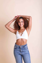 Load image into Gallery viewer, Kali Cross Plunge Bralette XS/S / White