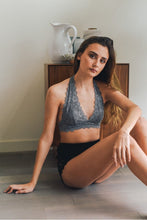Load image into Gallery viewer, Lace Halter Bralette Small / Gray