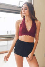 Load image into Gallery viewer, Lace Halter Bralette Small / Red