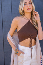 Load image into Gallery viewer, Lace-up Halter Knit Bralette