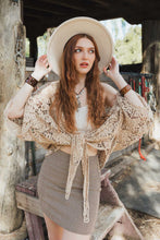 Load image into Gallery viewer, Magnolia Lace Tie Front Cover Up Wrap Mocha