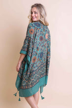 Load image into Gallery viewer, Moroccan Inspired Tapestry Kimono One Size / Emerald