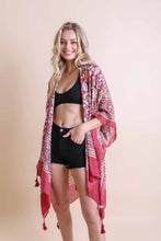 Load image into Gallery viewer, Moroccan Inspired Tapestry Kimono One Size / Red