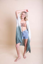 Load image into Gallery viewer, Ombre Vertical Stitched Kimono Sage