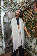 Load image into Gallery viewer, Persian Style Two Tone Tassel Kimono One Size / Ivory