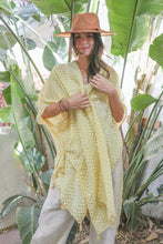 Load image into Gallery viewer, Pom Trimmed Jacquard Kimono Mustard