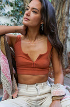 Load image into Gallery viewer, Ribbed Hook Eye Brami Bralette XS/S / Rust
