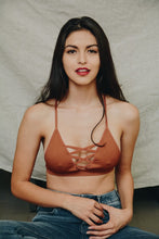 Load image into Gallery viewer, Seamless Lace Up Racerback Bralette XS/S / Copper