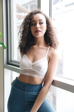 Load image into Gallery viewer, Strappy Back Geometric Lace Bralette Small / White