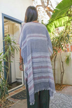 Load image into Gallery viewer, Striped Frayed Colorful Kimono
