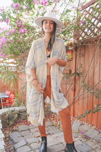 Load image into Gallery viewer, Striped Frayed Colorful Kimono