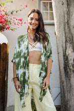 Load image into Gallery viewer, Summer Tie-Dye Kimono Olive