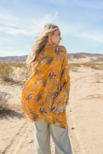 Load image into Gallery viewer, Tropical Leaves Draped Sleeve Kimono