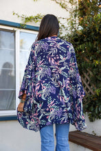 Load image into Gallery viewer, Tropical Leaves Draped Sleeve Kimono