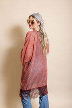 Load image into Gallery viewer, Velvet Dot Tassel Kimono Ponchos