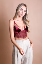 Load image into Gallery viewer, Velvet Lace Bralette Small / Wine Red