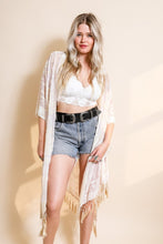 Load image into Gallery viewer, Velvet Mesh Tapestry Kimono Ponchos One Size / Nude